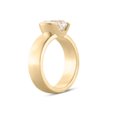 2.51 CT Oval Half Bezel Lab Grown Diamond Engagement Ring