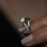 Round Cut Pave Lab Grown Diamond Engagement Ring