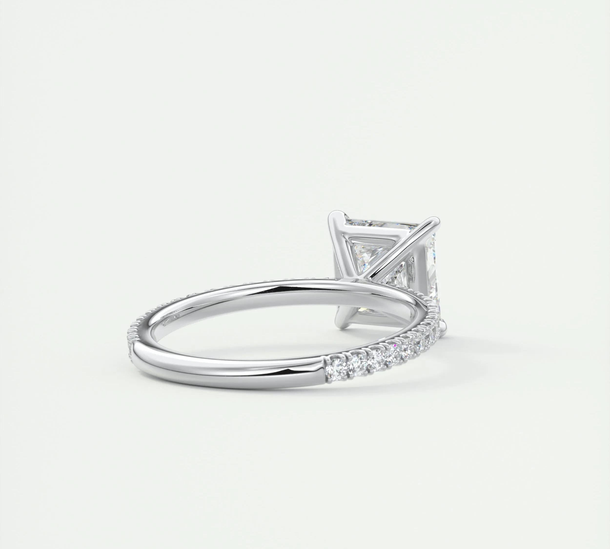 2 CT Princess Solitaire CVD F/VS1 Diamond Engagement Ring 3