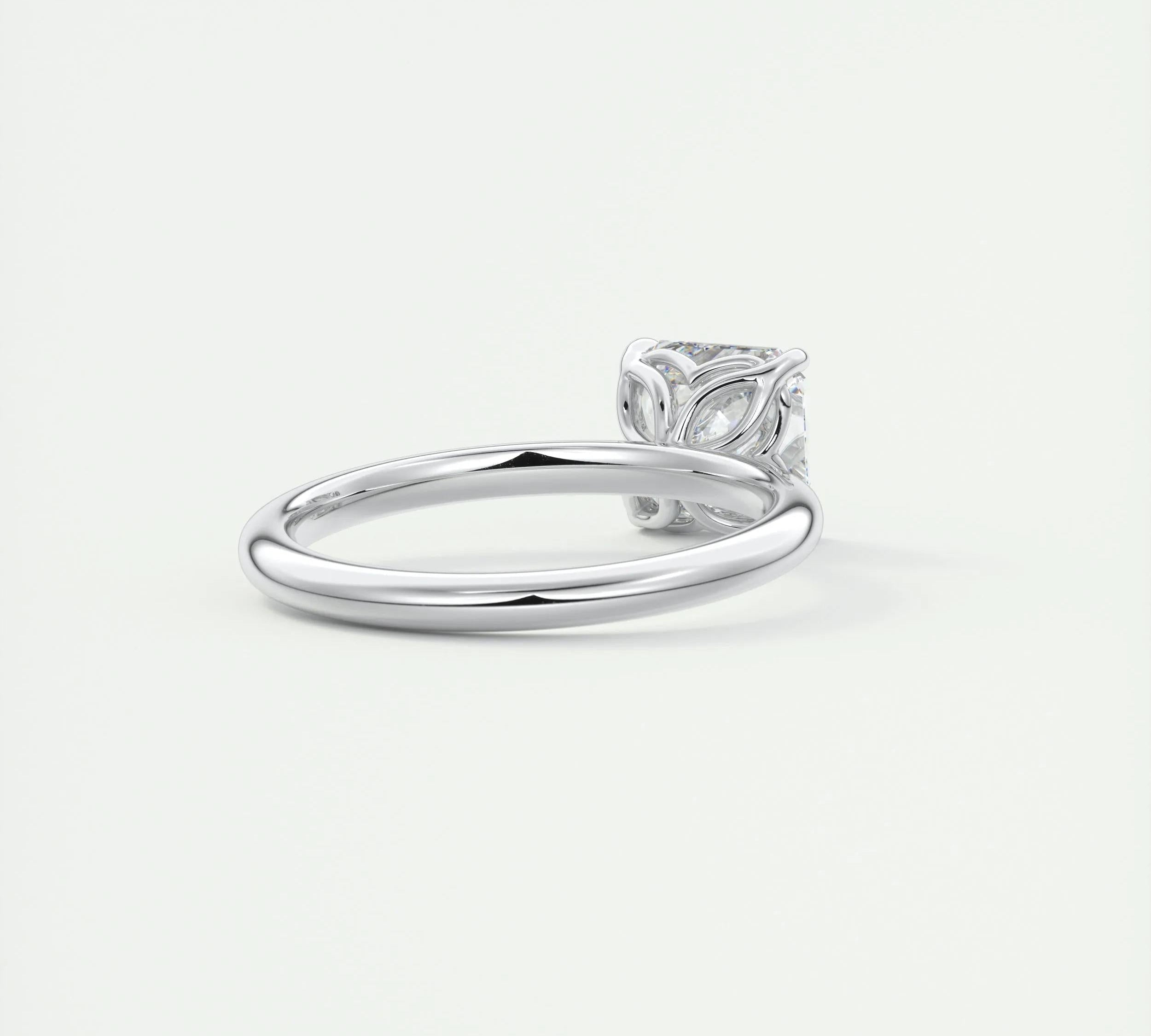 2 CT Asscher Solitaire CVD F/VS1 Diamond Engagement Ring 3