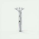 2 CT Round Half Bezel CVD F/VS1 Diamond Engagement Ring 5