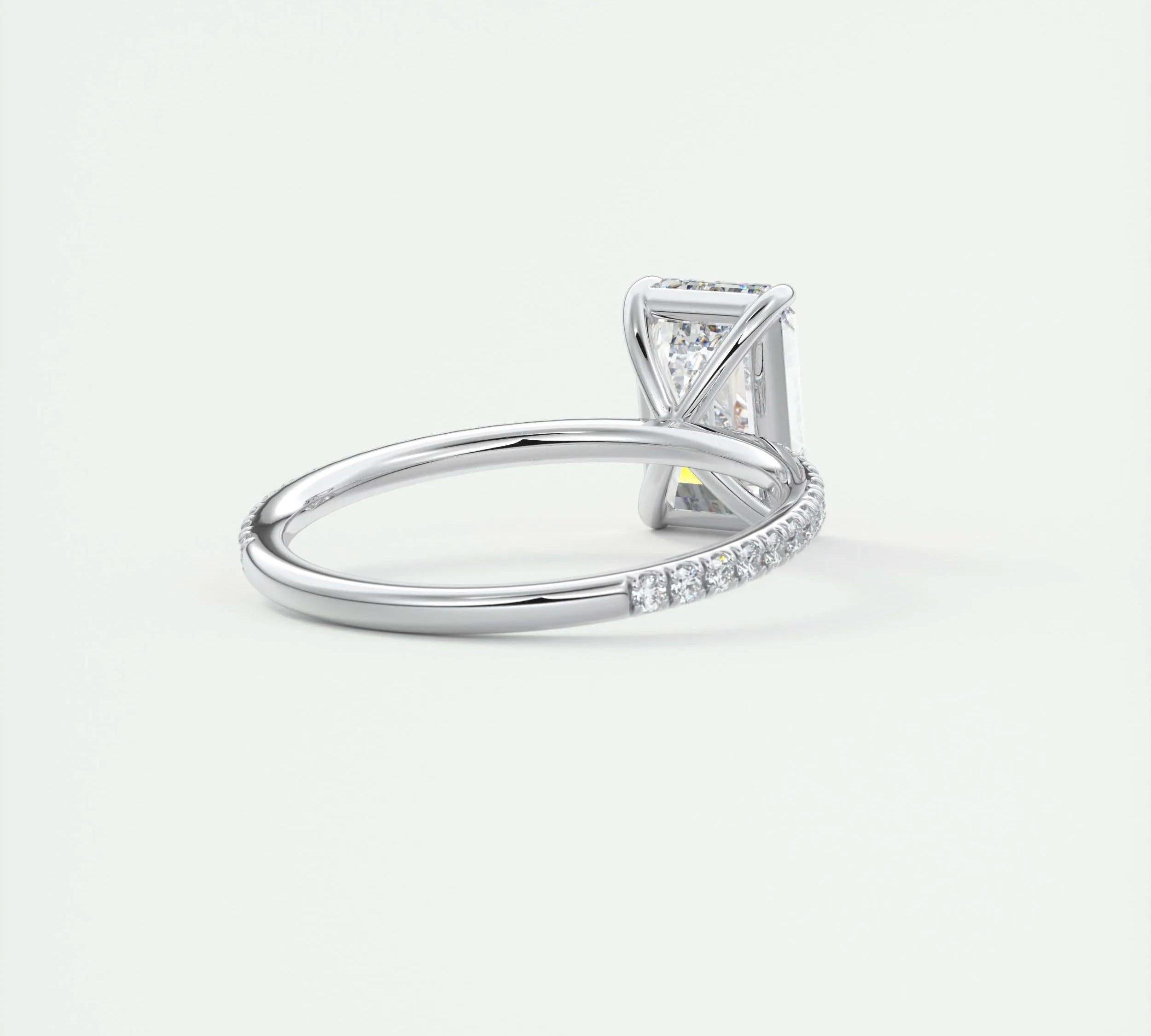 2 CT Emerald Solitaire CVD F/VS1 Diamond Engagement Ring 3