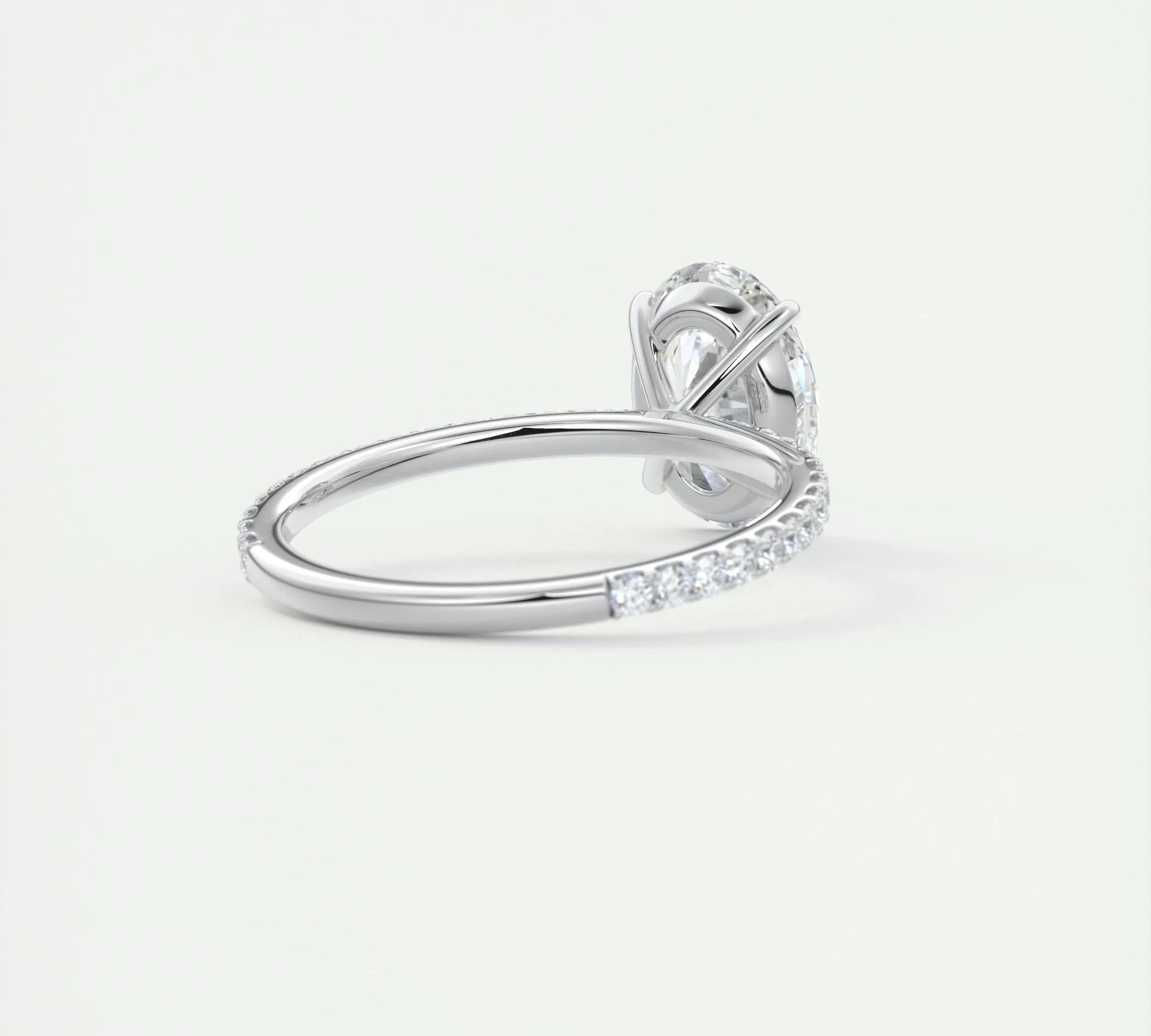 2 CT Oval Solitaire CVD F/VS1 Diamond Engagement Ring 3