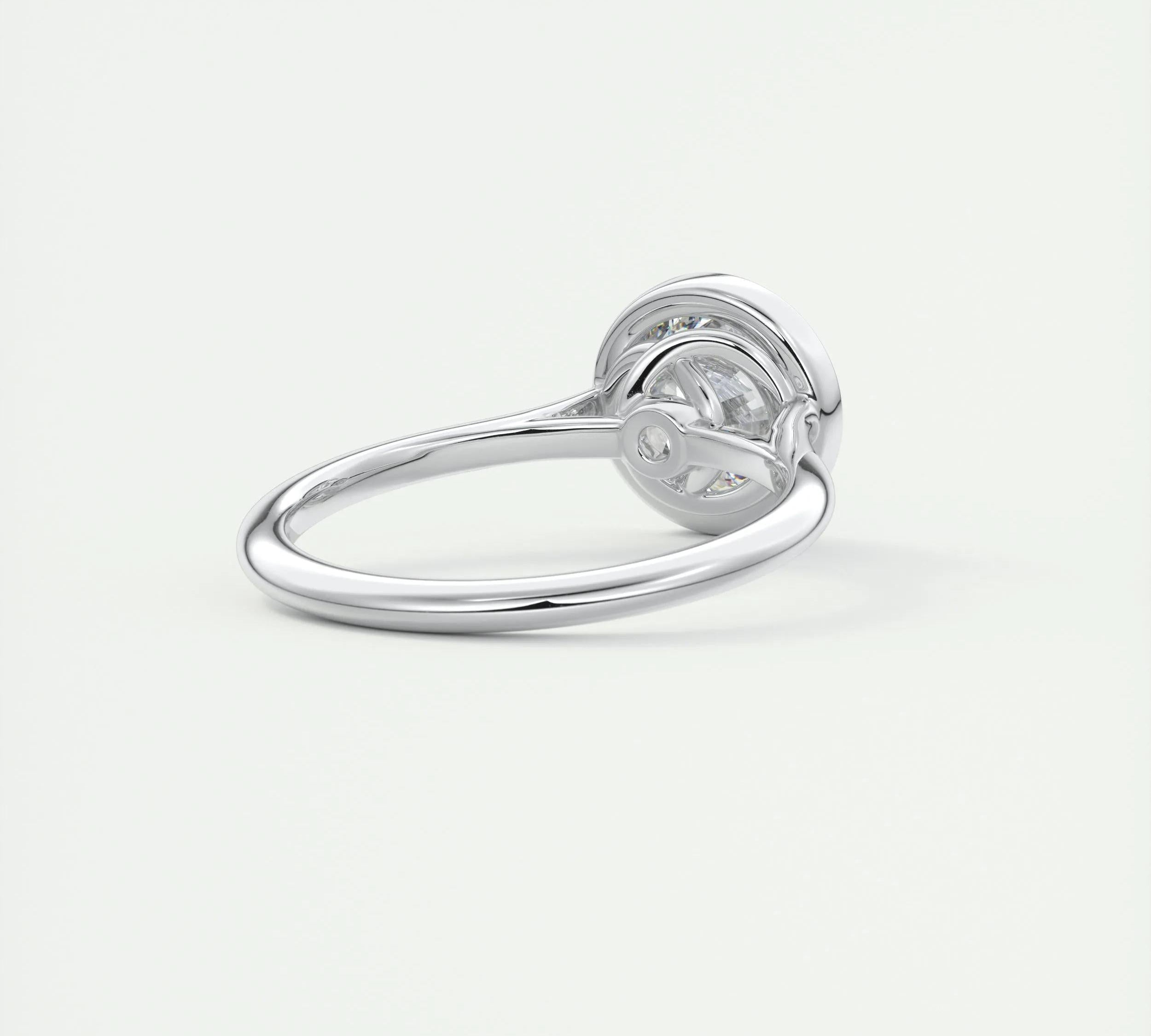 2 CT Round Bezel CVD F/VS1 Diamond Engagement Ring 3