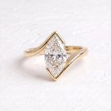 3.0 CT Marquise Shaped Lab Grown Diamond Solitaire Style Engagement Ring