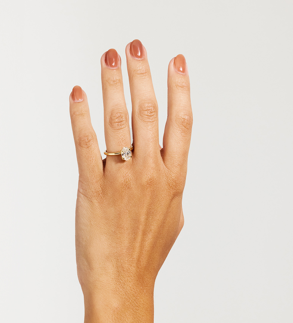 1.76 CT Oval Solitaire Lab Grown Diamond Engagement Ring