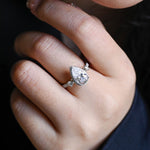 Stunning 1.0 - 2.0 CT Pear Moissanite Engagement Ring with Pave & Halo Design 6