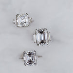 4.10 CT Asscher Three Stone Moissanite Engagement Ring 4