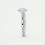 2 CT Oval Half Bezel CVD F/VS1 Diamond Engagement Ring 5