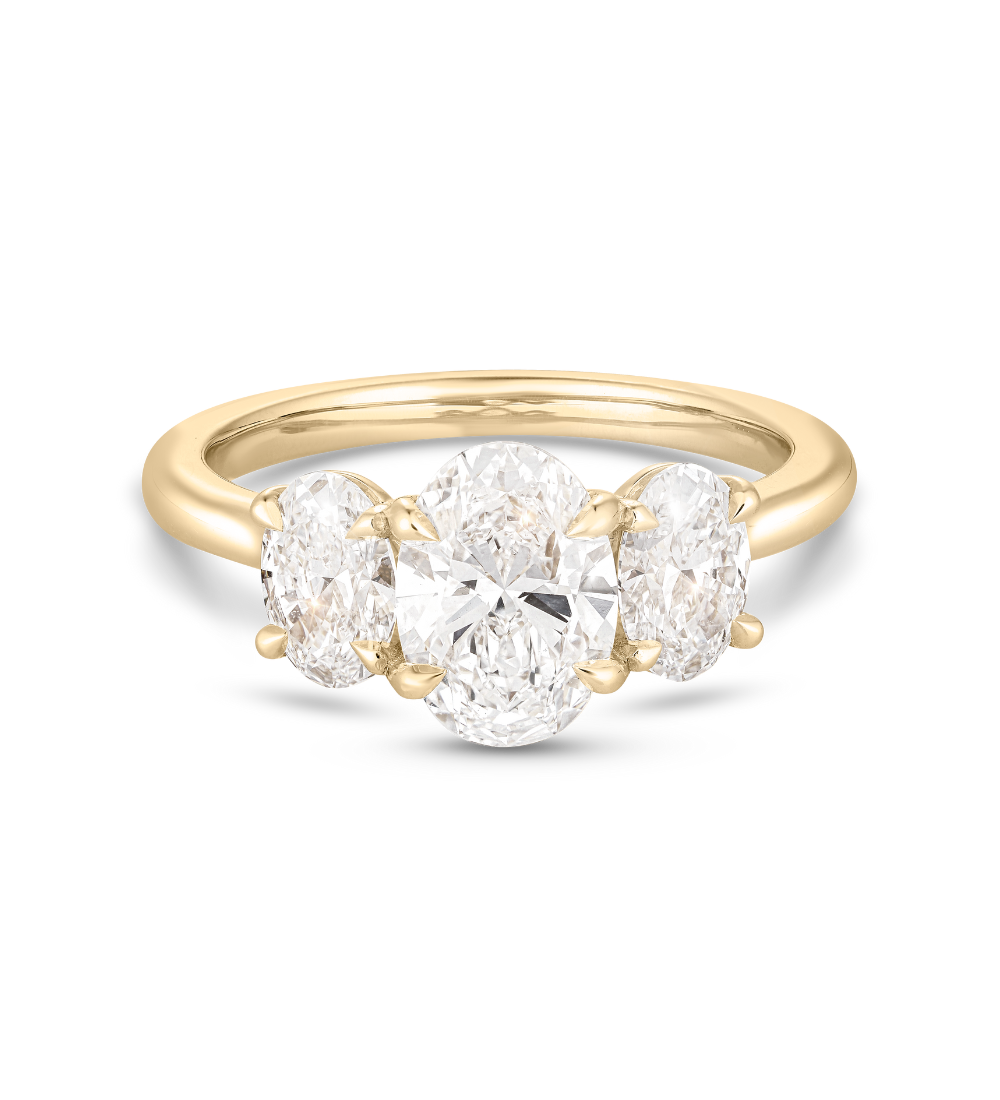 2.07 CT Oval Lab Grown Diamond Trilogy Ring
