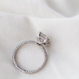 2.30 CT Asscher Solitaire Hidden Halo & Pave Moissanite Engagement Ring 4