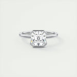 2 CT Asscher Half Bezel CVD F/VS1 Diamond Engagement Ring 1