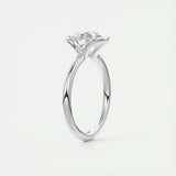 2 CT Round Half Bezel CVD F/VS1 Diamond Engagement Ring 6