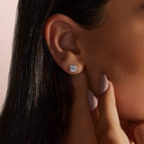 0.50 CT-2.0 CT Cushion Solitaire Lab Grown Diamond Earrings