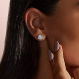 0.50 CT-4.0 CT Round Solitaire Lab Grown Diamond Earrings