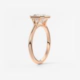 Asscher Bezel Split Shank Lab Grown Diamond Engagement Ring
