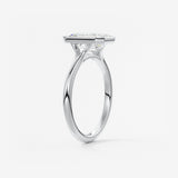 Emerald Bezel Lab Grown Diamond Engagement Ring