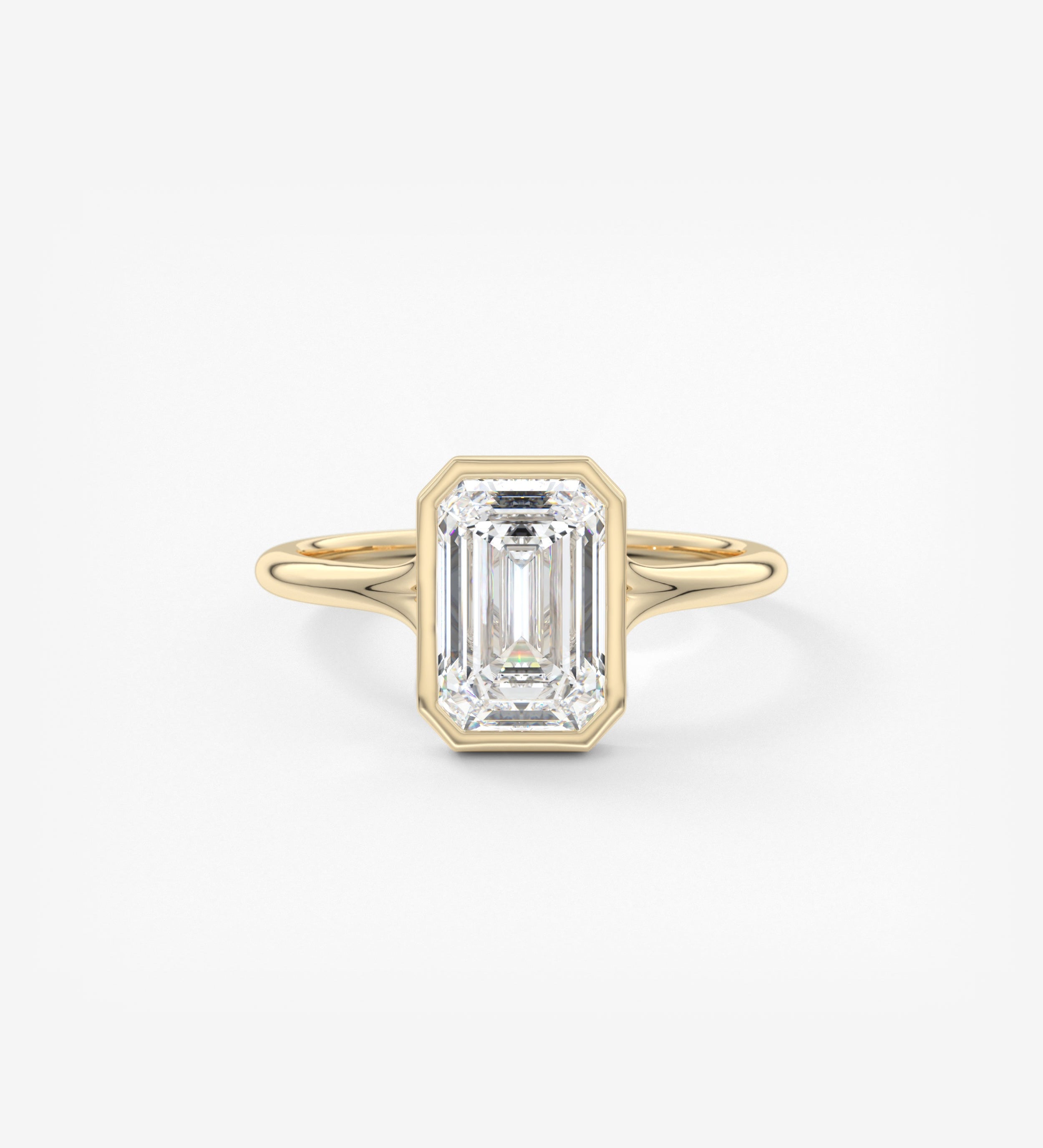 Emerald Bezel Lab Grown Diamond Engagement Ring