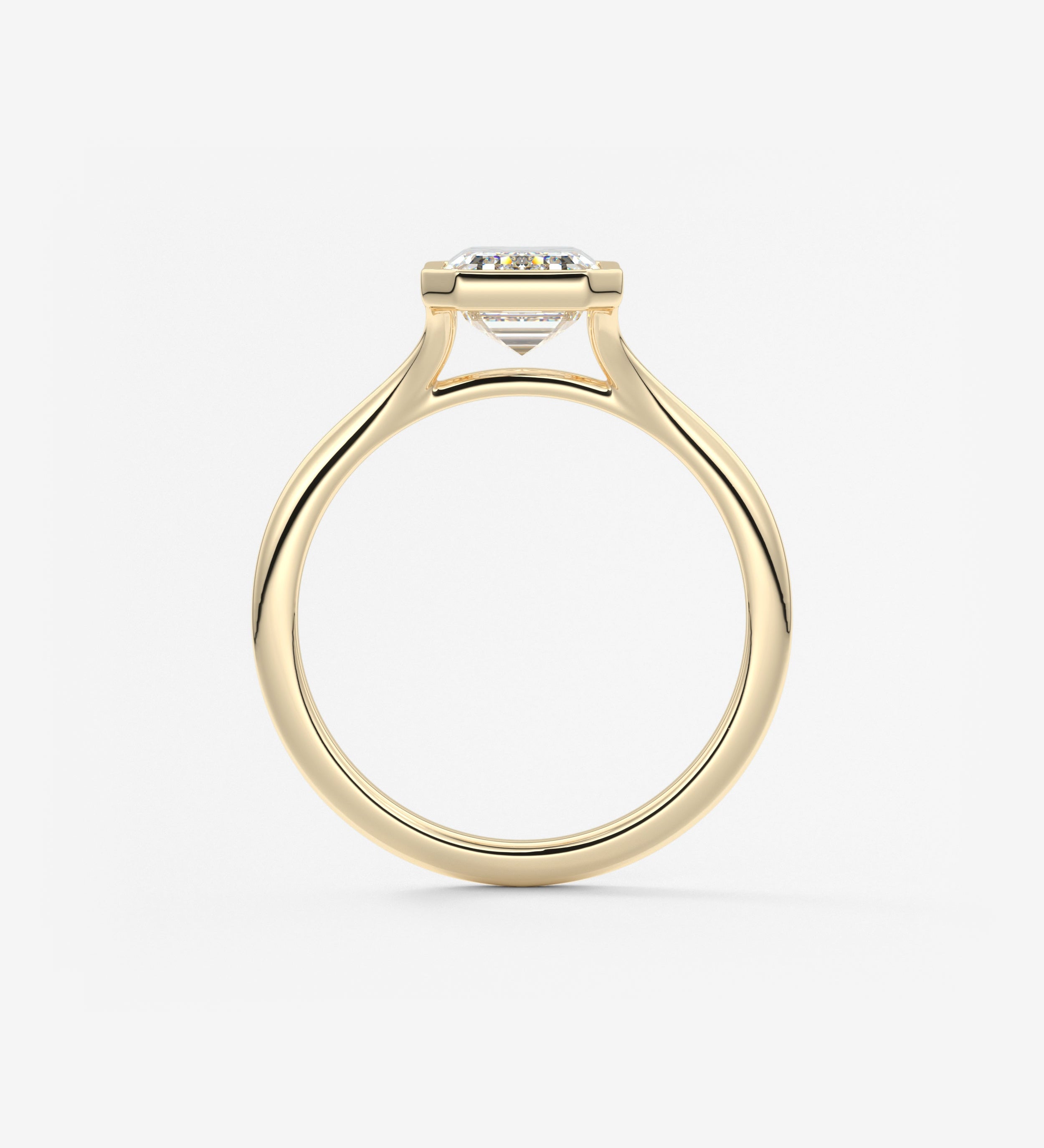 Emerald Bezel Lab Grown Diamond Engagement Ring