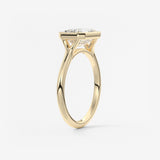 Emerald Bezel Split Shank Lab Grown Diamond Engagement Ring