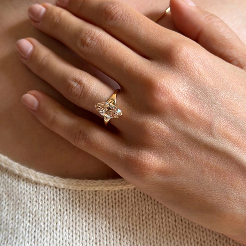 Round Cut Solitaire Lab Grown Diamond Engagement Ring