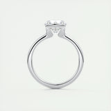 2 CT Round Half Bezel CVD F/VS1 Diamond Engagement Ring 7