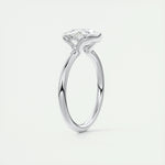 2 CT Oval Half Bezel CVD F/VS1 Diamond Engagement Ring 6