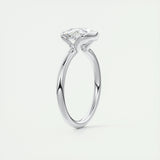 2 CT Oval Half Bezel CVD F/VS1 Diamond Engagement Ring 6