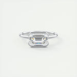 2 CT Emerald Half Bezel CVD F/VS1 Diamond Engagement Ring 1