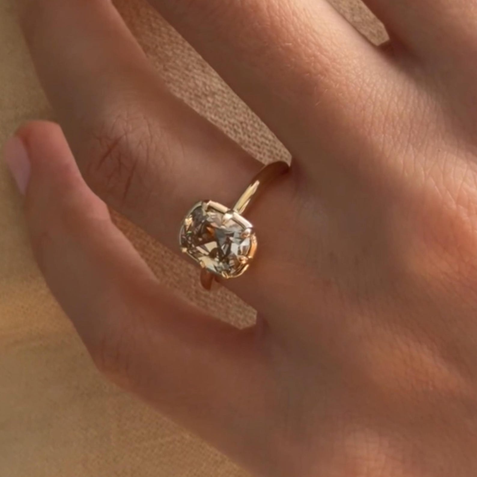 Round Cut Solitaire Lab Grown Diamond Engagement Ring