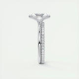 2 CT Radiant Half Bezel CVD F/VS1 Diamond Engagement Ring 5