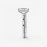 Radiant Hidden Halo Lab Grown Diamond Engagement Ring