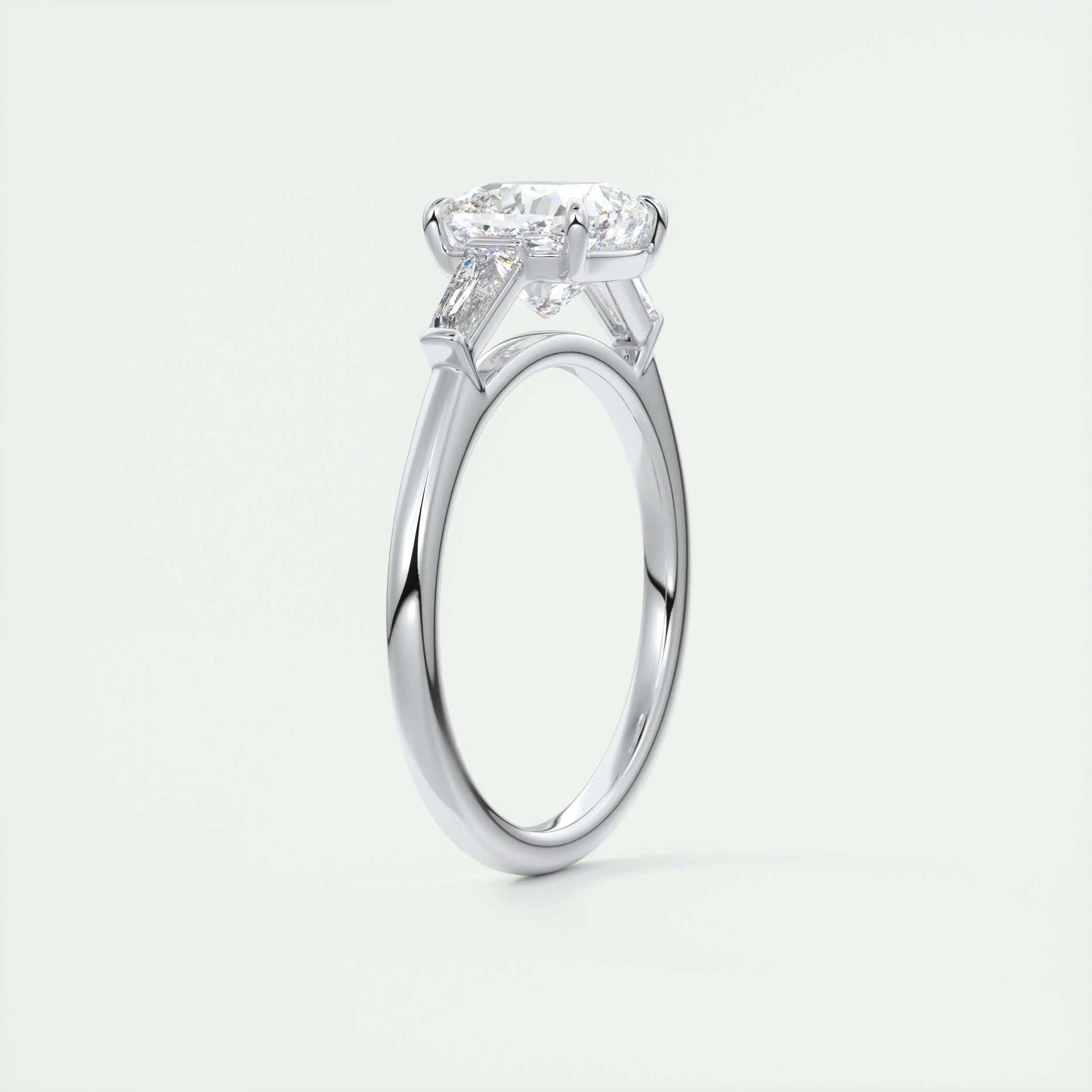 2 CT Cushion Three Stone CVD F/VS1 Diamond Engagement Ring 6