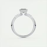 2 CT Emerald Three Stome CVD F/VS1 Diamond Engagement Ring 7