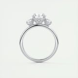 1.5 CT Round 3 Stones CVD F/VS1 Diamond Engagement Ring 5