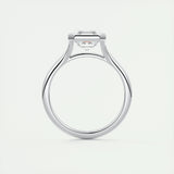 2 CT Asscher Bezel CVD F/VS1 Diamond Engagement Ring 7