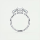 2 CT Round Three Stone CVD F/VS1 Diamond Engagement Ring 7
