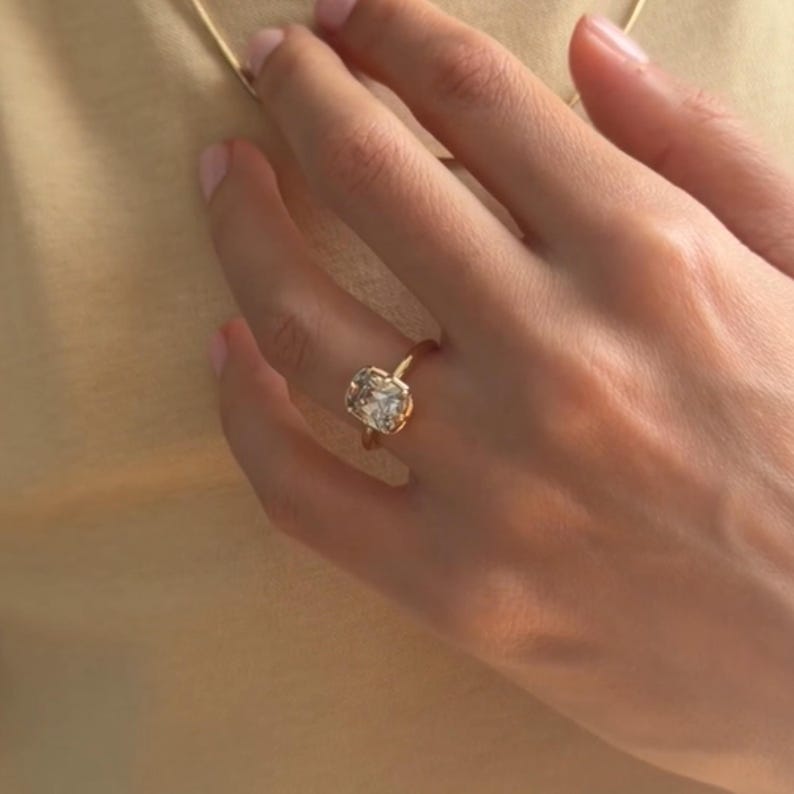 Round Cut Solitaire Lab Grown Diamond Engagement Ring