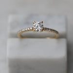 Round Cut Pave Lab Grown Diamond Engagement Ring