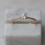 Round Cut Pave Lab Grown Diamond Engagement Ring