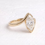 3.0 CT Marquise Shaped Lab Grown Diamond Solitaire Style Engagement Ring