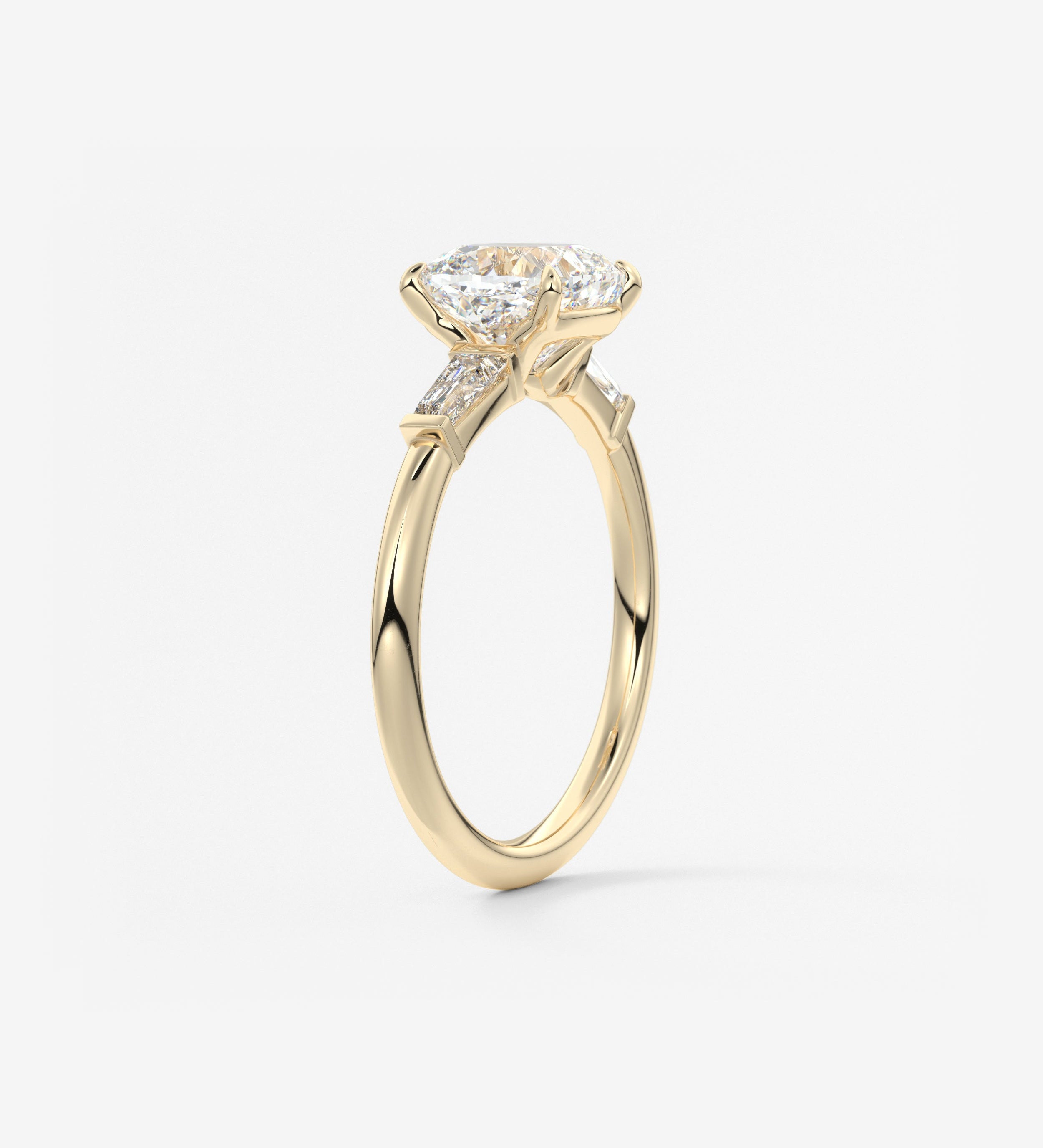 Cushion Three Stone Lab Grown Diamond Engagement Ring
