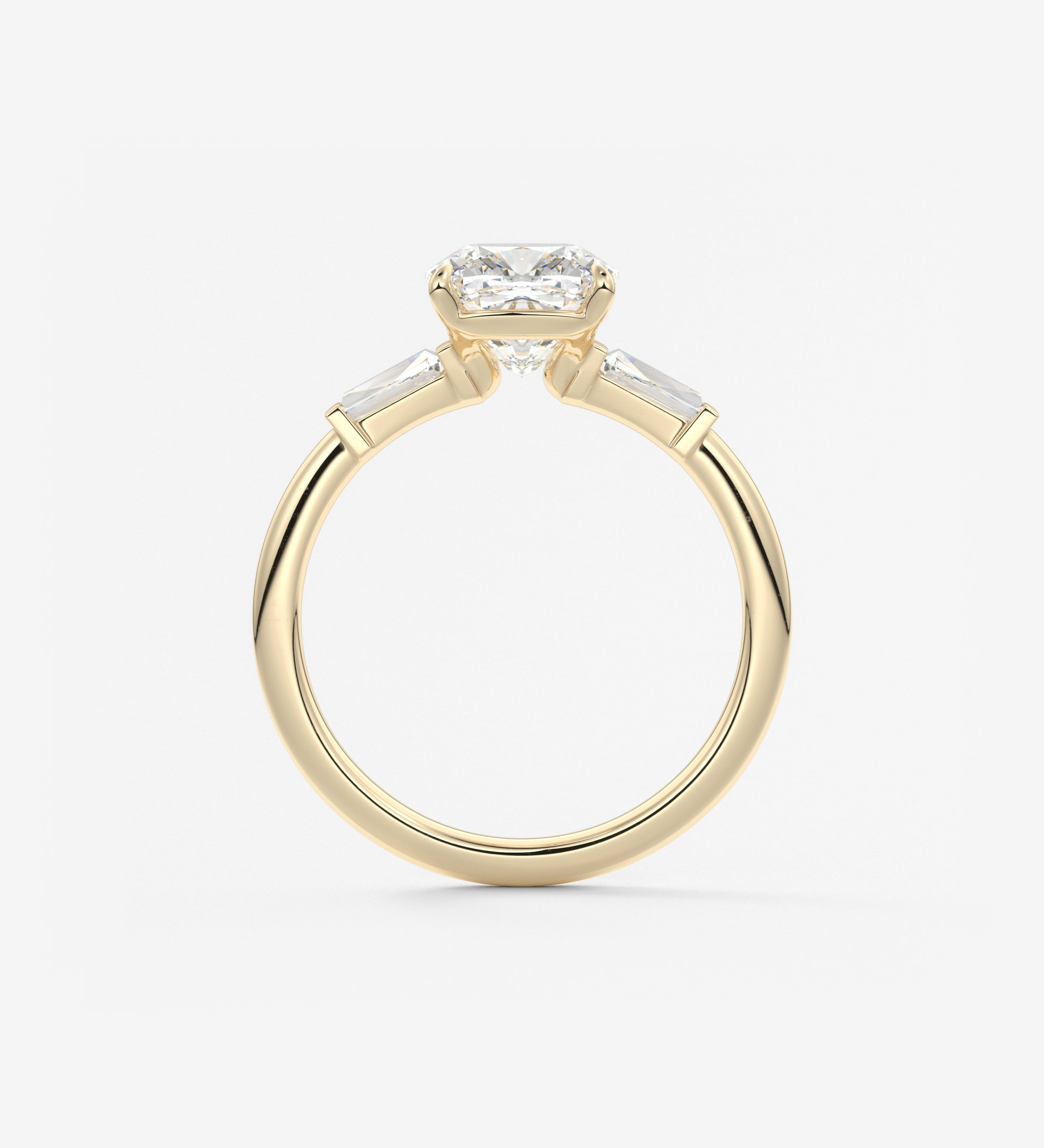 Cushion Three Stone Lab Grown Diamond Engagement Ring
