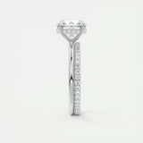 2 CT Round Hidden Halo CVD F/VS1 Diamond Engagement Ring 5