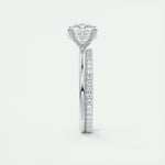 2 CT Cushion Hidden Halo CVD F/VS1 Diamond Engagement Ring 5