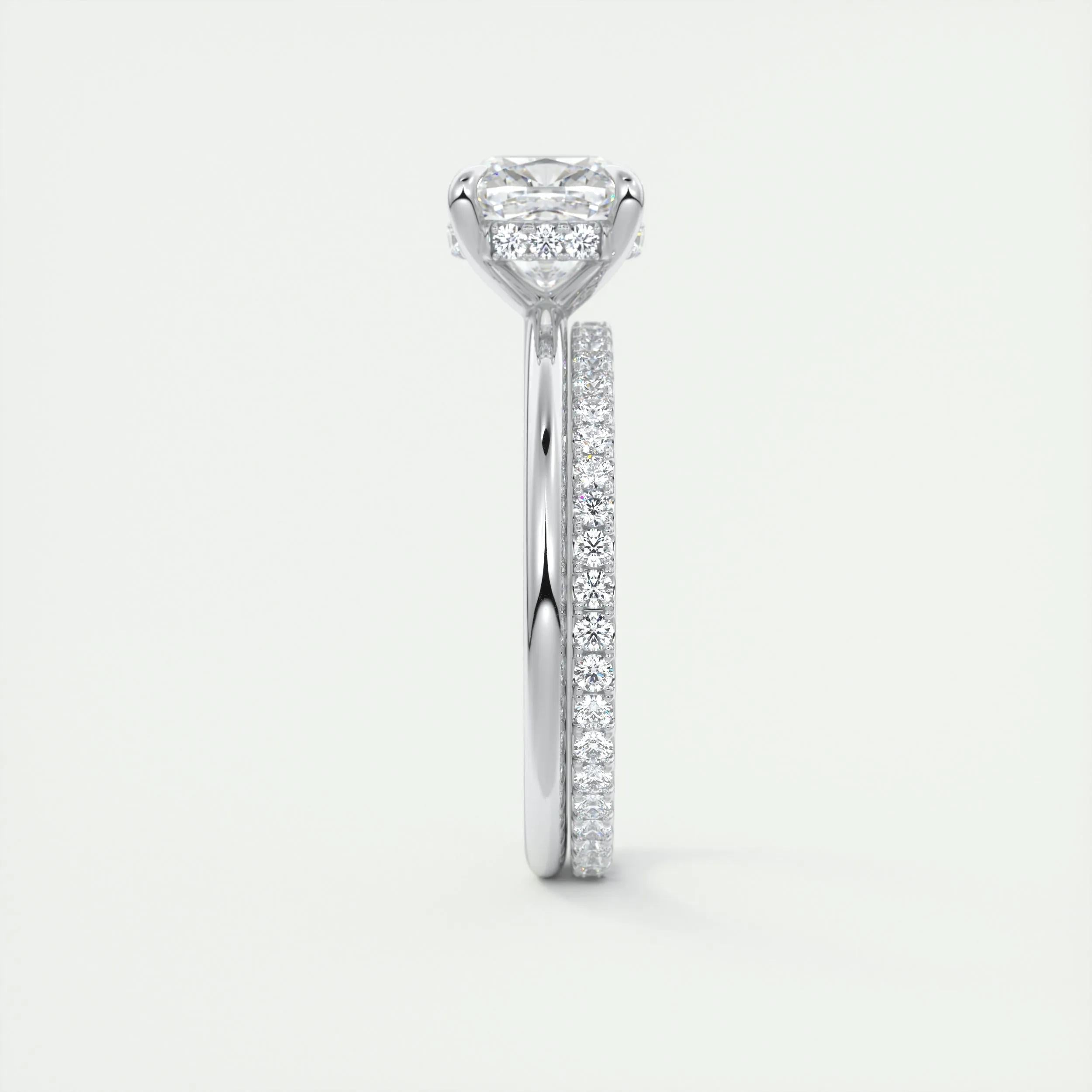 2 CT Cushion Hidden Halo CVD F/VS1 Diamond Engagement Ring 5