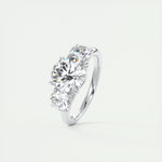 2 CT Round Three Stone CVD F/VS1 Diamond Engagement Ring 4