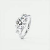 2 CT Round Three Stone CVD F/VS1 Diamond Engagement Ring 4