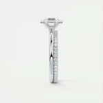 2 CT Asscher Half Bezel CVD F/VS1 Diamond Engagement Ring 6