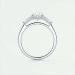 2 CT Oval Three Stone CVD F/VS1 Diamond Engagement Ring 7